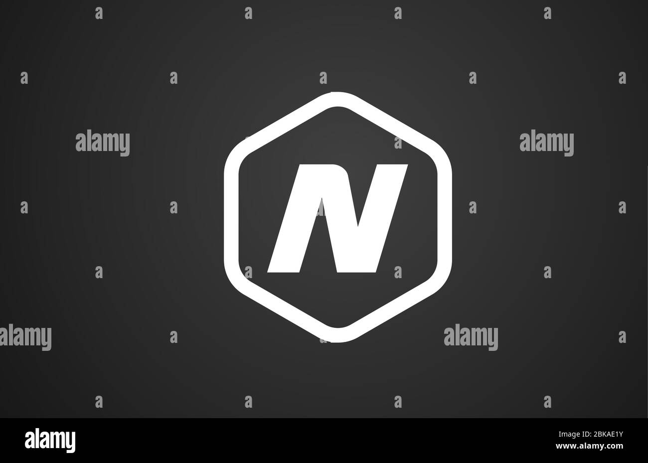 N black and white alphabet letter logo icon design with rhombus for ...