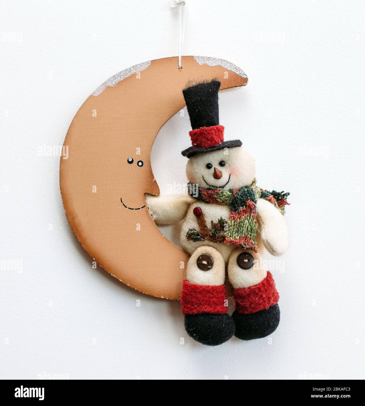 snowman on the moon Stock Photo