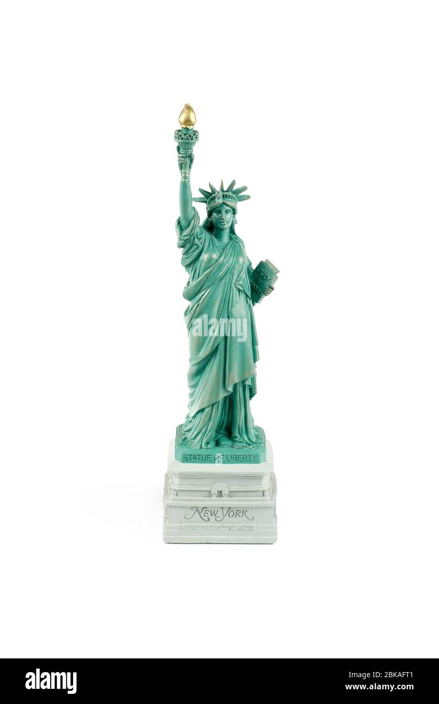 Figurine Statue of Liberty on a wgite background Stock Photo Alamy