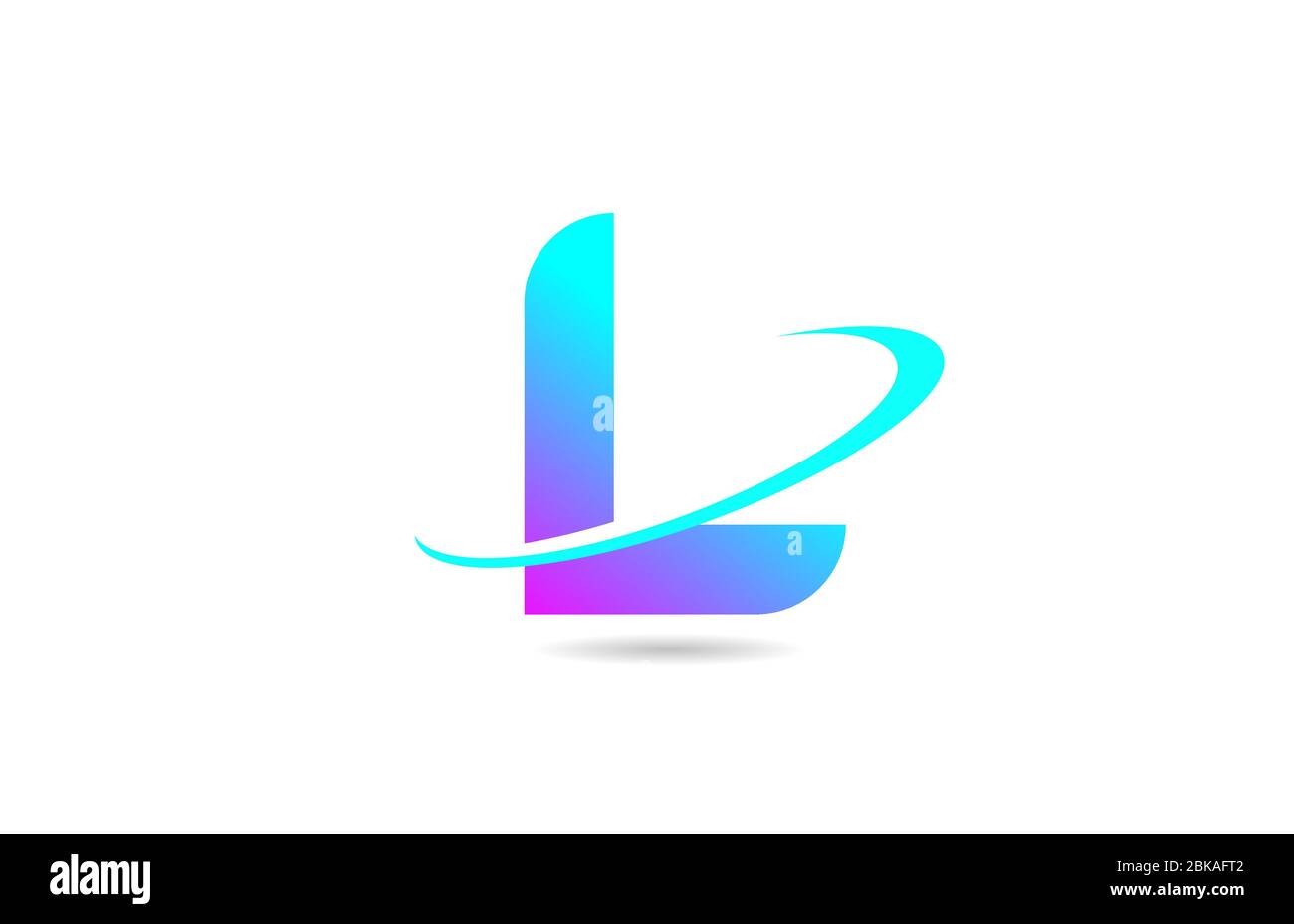 pink blue L alphabet letter logo icon design with swoosh for company ...