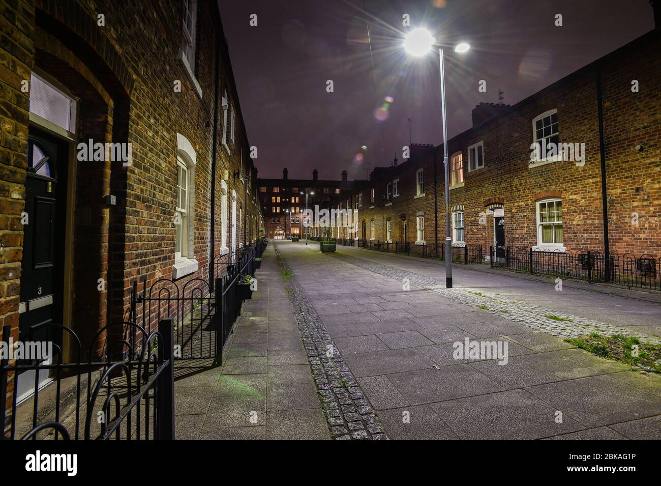 A view of housing on Anita Street, Ancoats, Manchester. Stock Photo