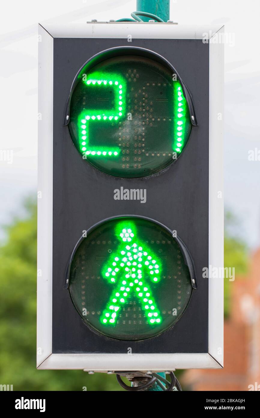 green signal of a traffic light, close-up Stock Photo - Alamy