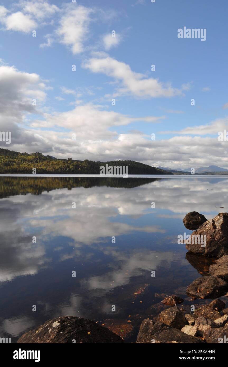 Reflections in Loch Garry, Near Invergarry, Scotland Stock Photo