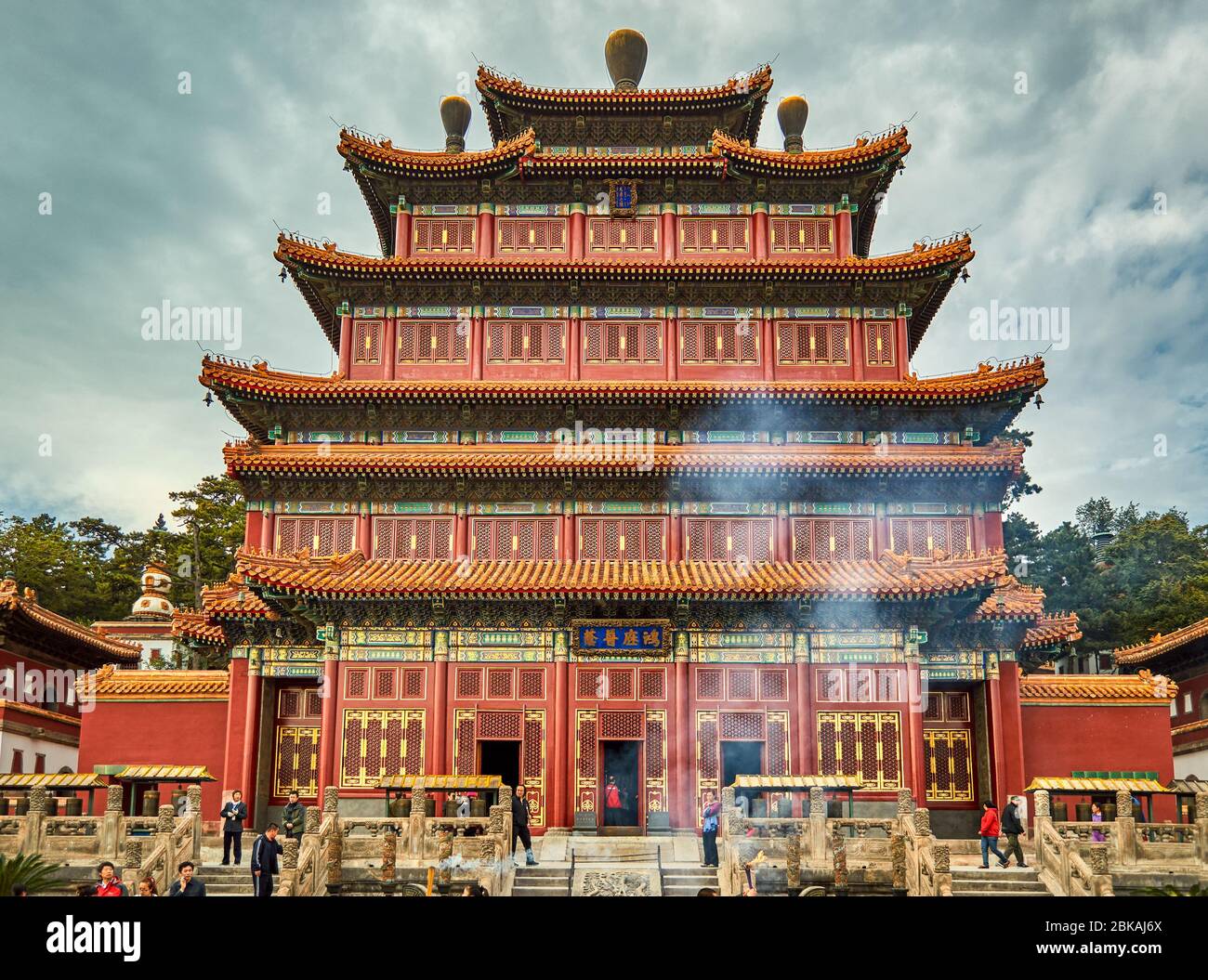 Chengde / China - October 3, 2014: Temple of Universal Peace, Puning Si, one of the Eight Outer Temples of Chengde in Chengde Mountain Resort, summer Stock Photo