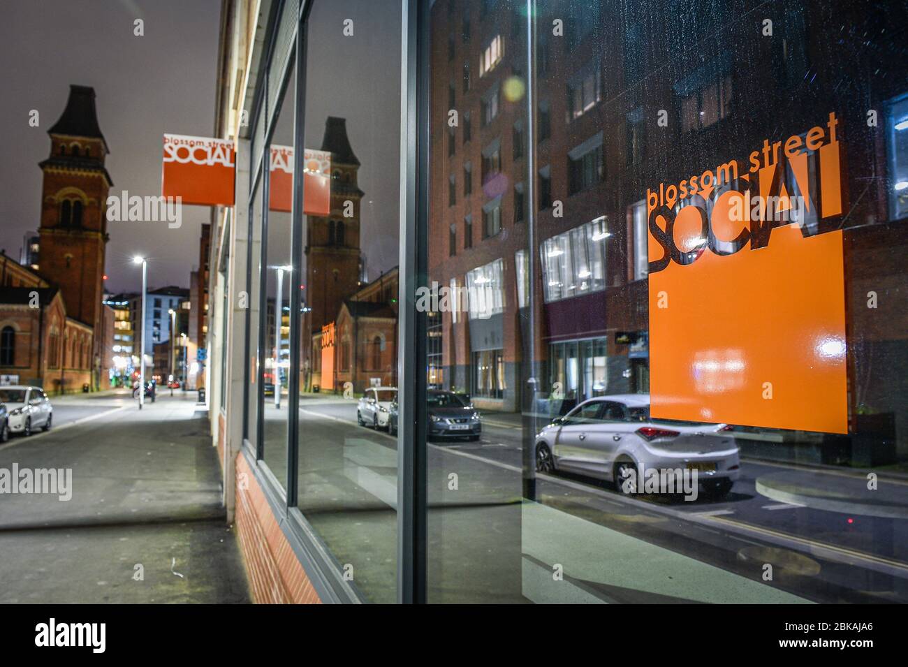 A view of Blossom Street Social on Blossom Street, Ancoats, Manchester. Stock Photo