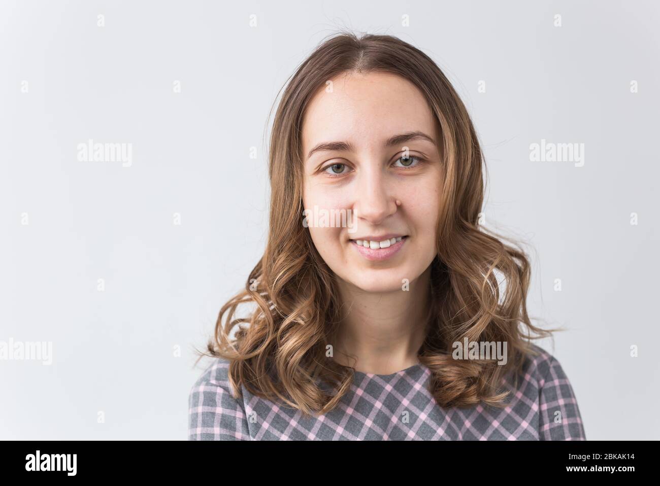 Face of a beautiful young girl with a clean fresh face close up Stock ...