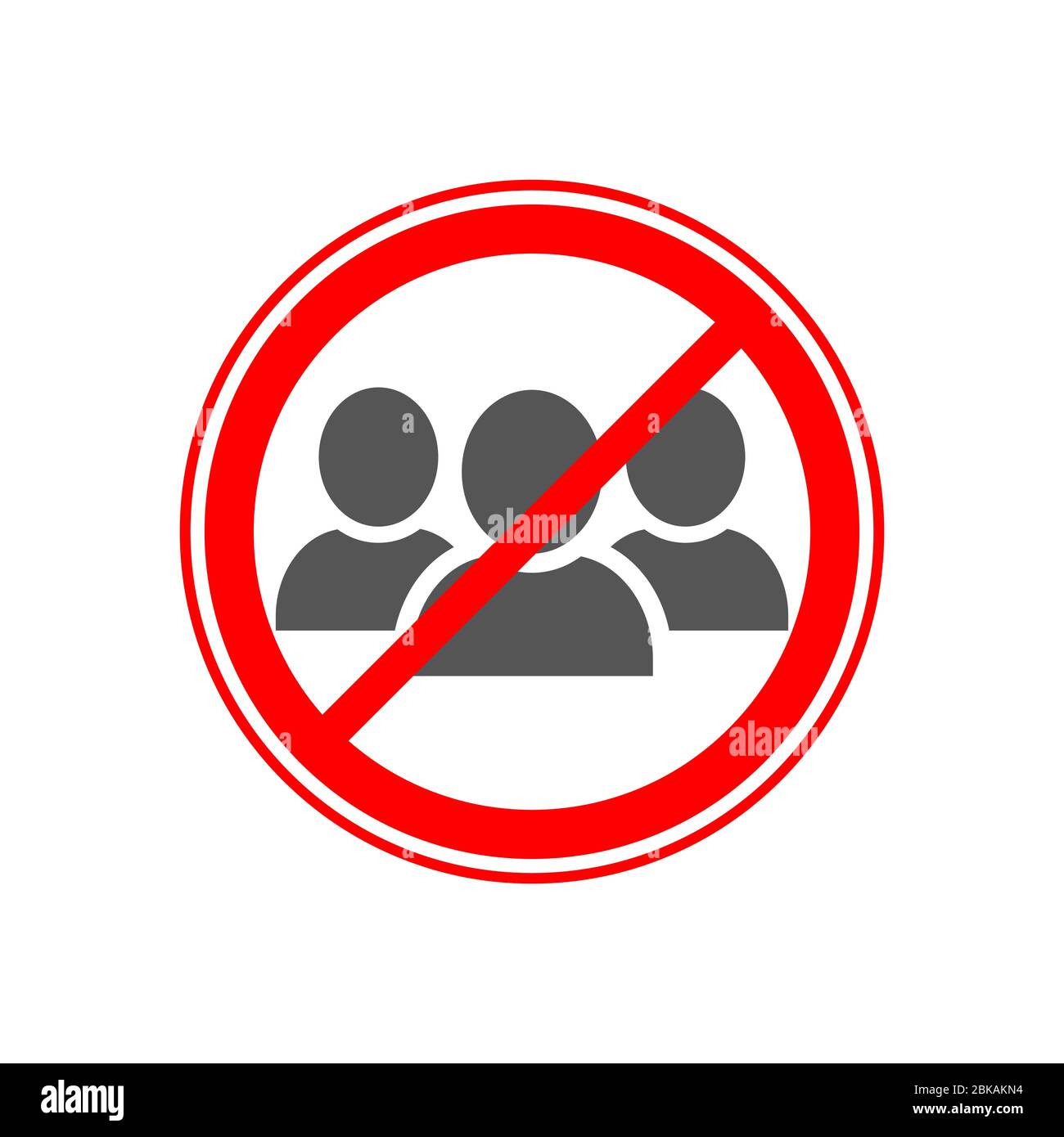 Social distancing avoid crowds icon. No crowd sign. Vector illustration. EPS 10 Stock Vector