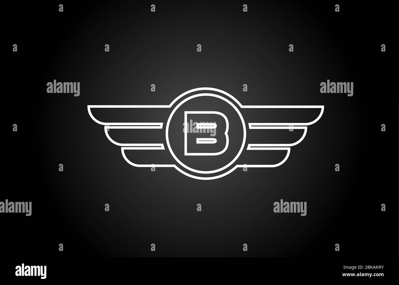 B alphabet letter logo icon for company and business with black and ...