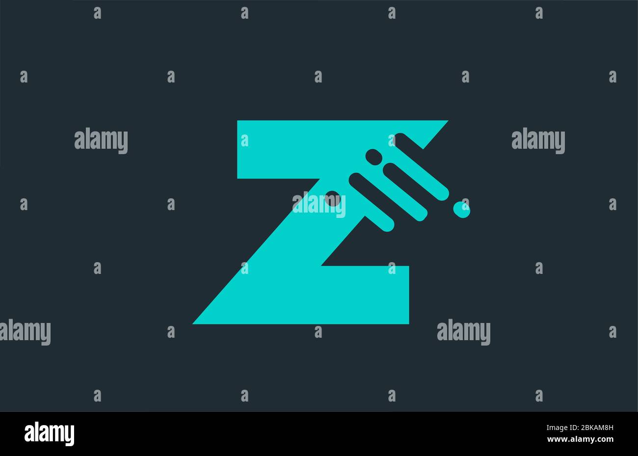 Z blue alphabet letter logo icon with line design for business and ...