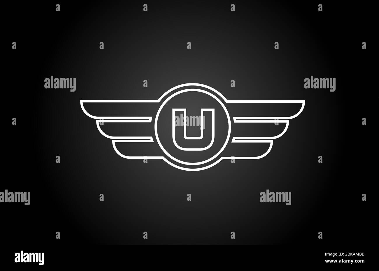 U alphabet letter logo icon for company and business with black and ...