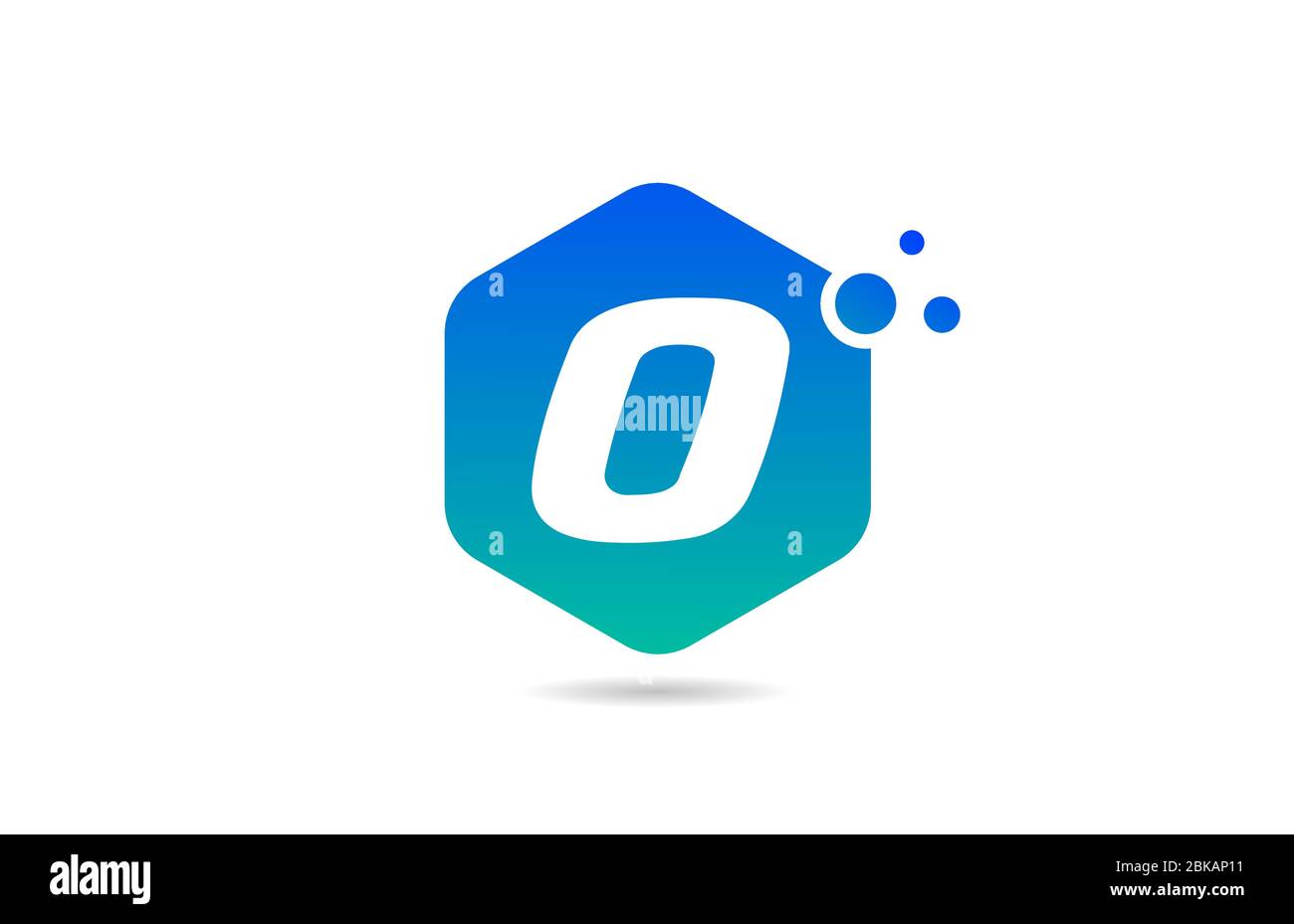 green blue O alphabet letter logo icon design with rhombus for business ...