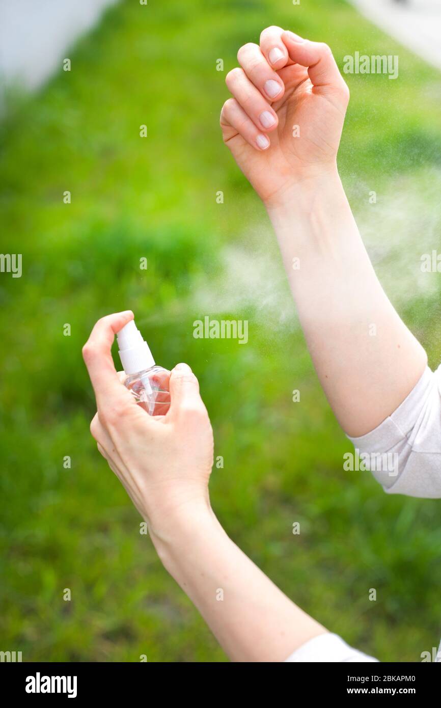 spray from mosquito bites. Insect repellent Stock Photo Alamy