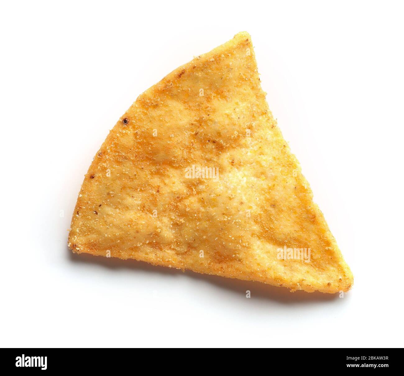 corn chips nachos isolated on white background, top view Stock Photo