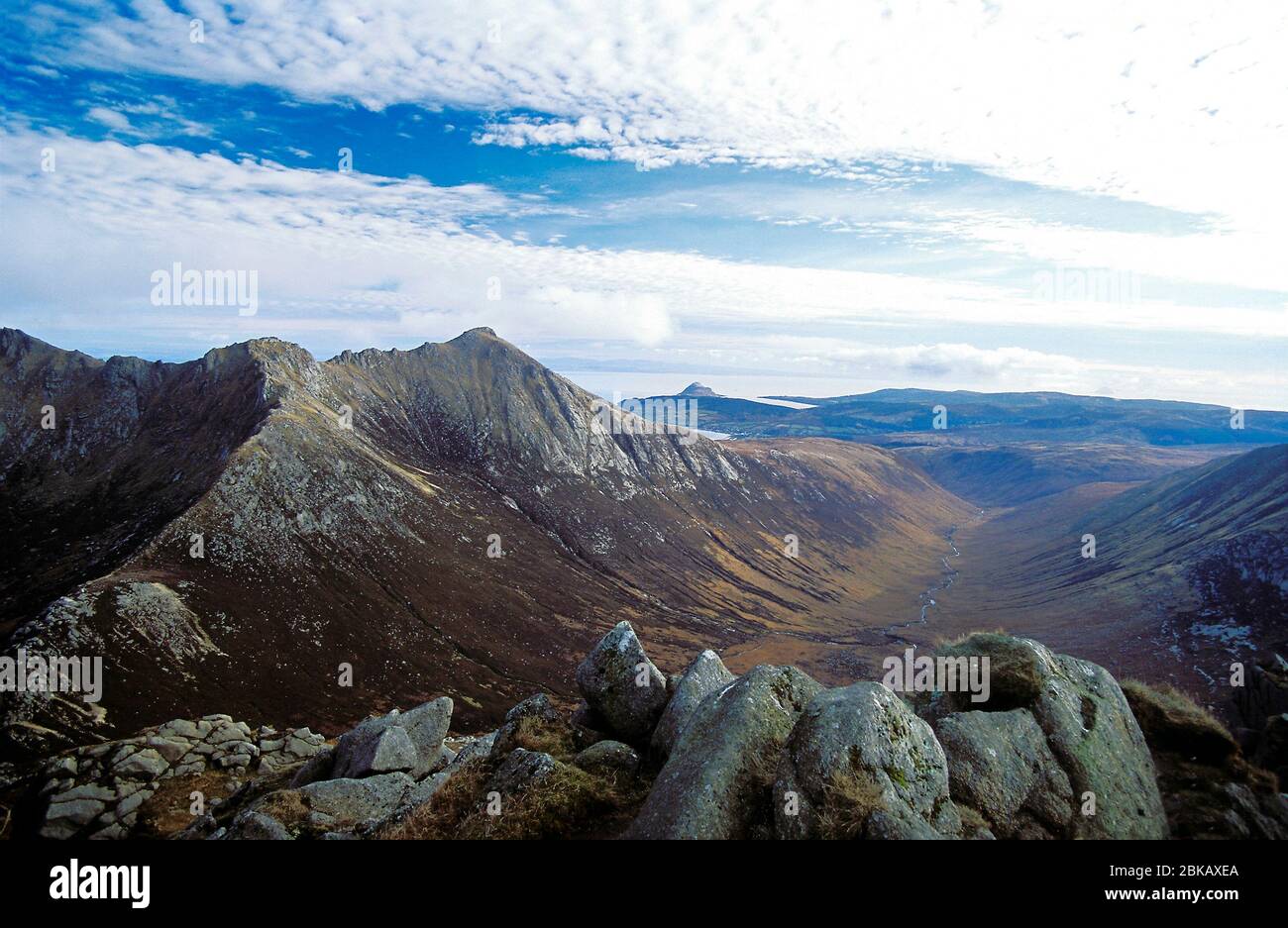 view from cir mhor to brodick arran Stock Photo
