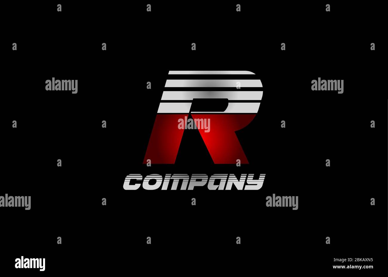 R red grey black alphabet letter logo icon design for company and ...