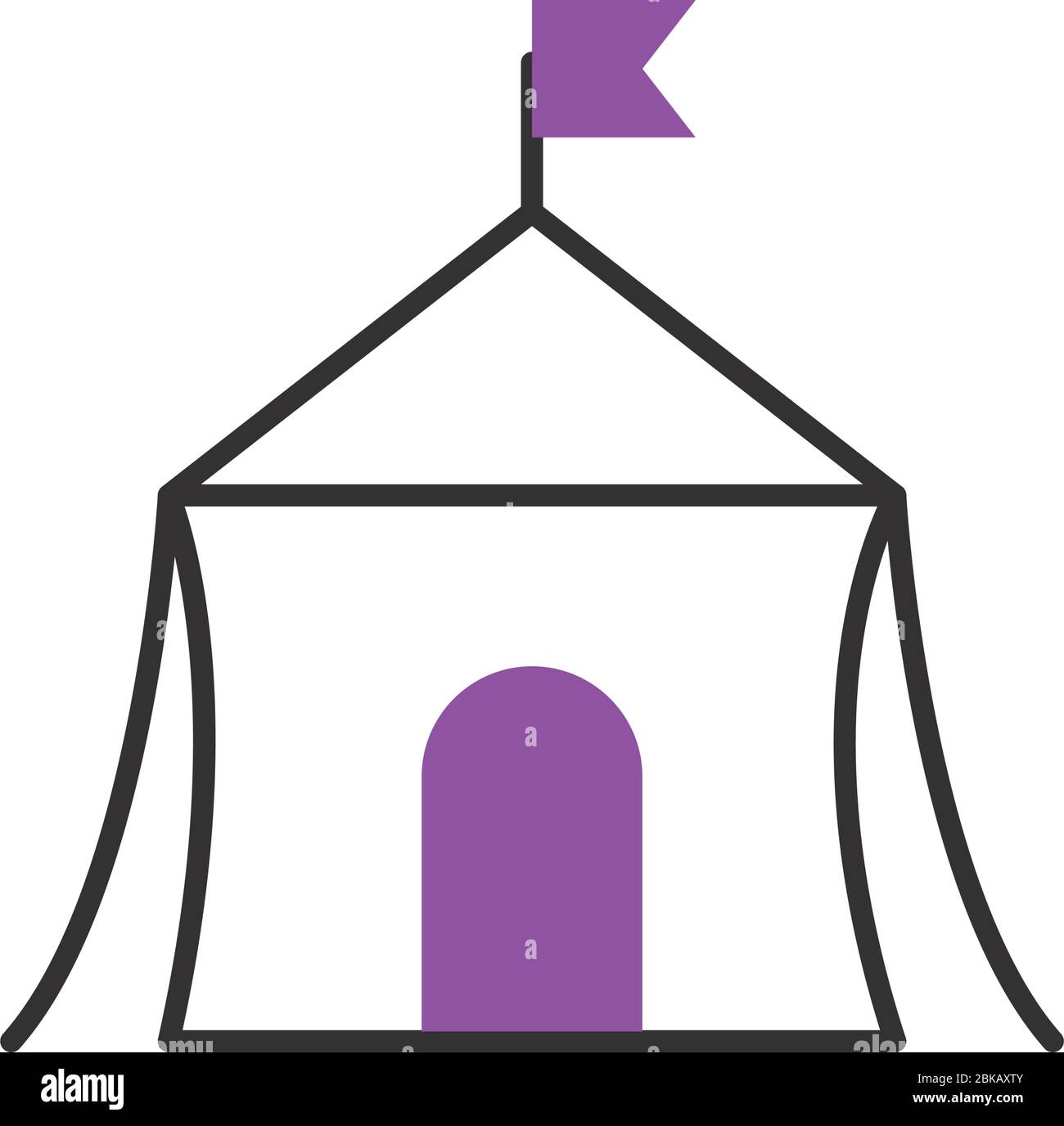 circus tent icon over white background, line and fill style, vector ...