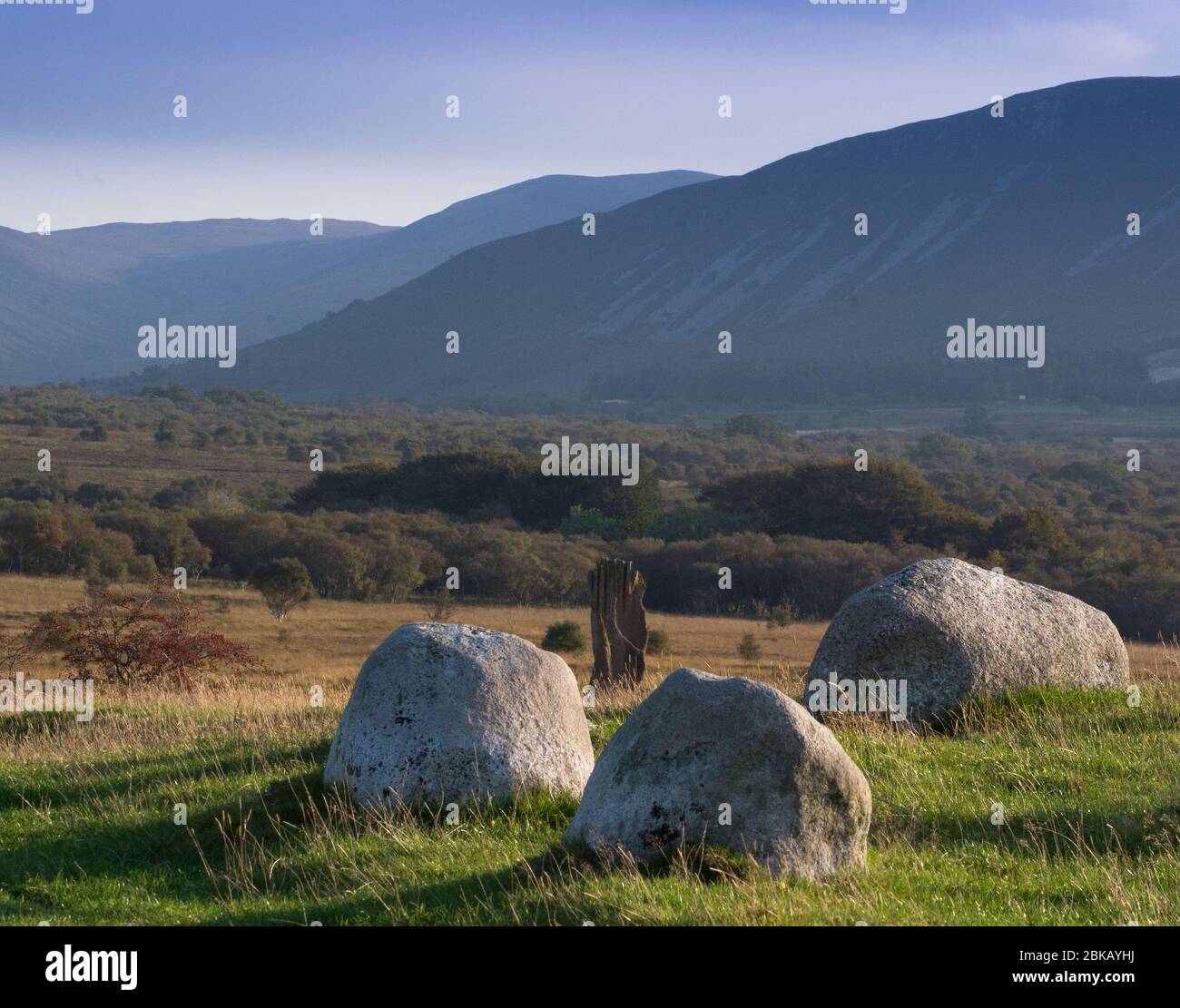 Machrie Moor standing stones and stone circle Stock Photo