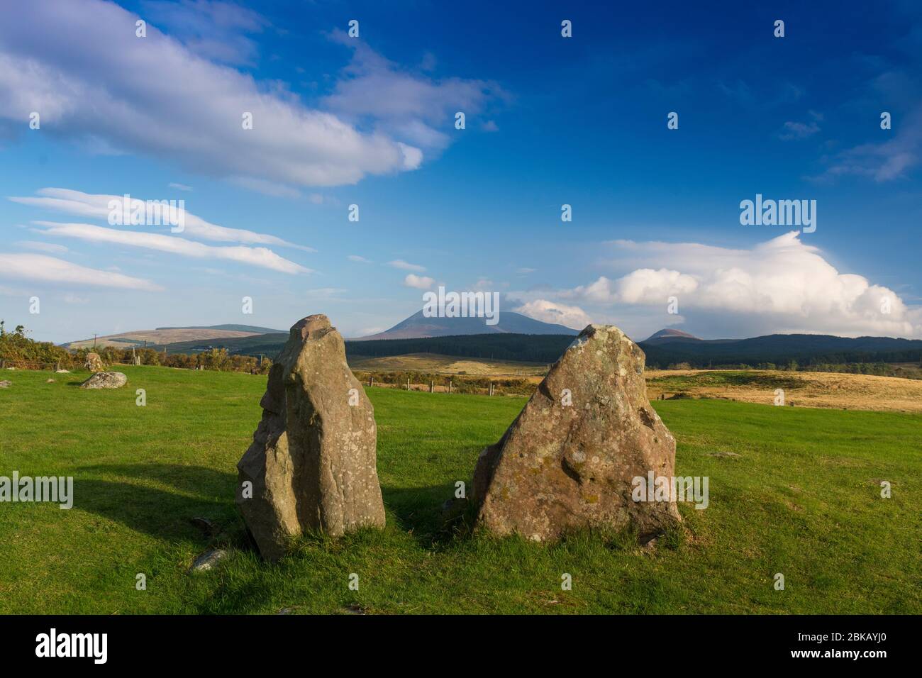 Machrie Moor standing stones and stone circle Stock Photo