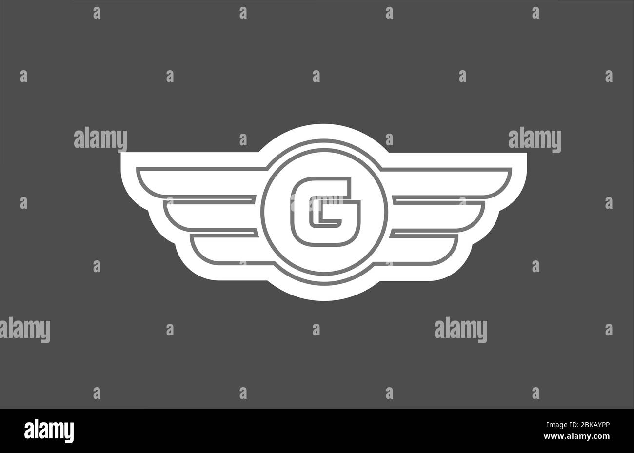 G alphabet letter logo icon for company and business with line wing ...