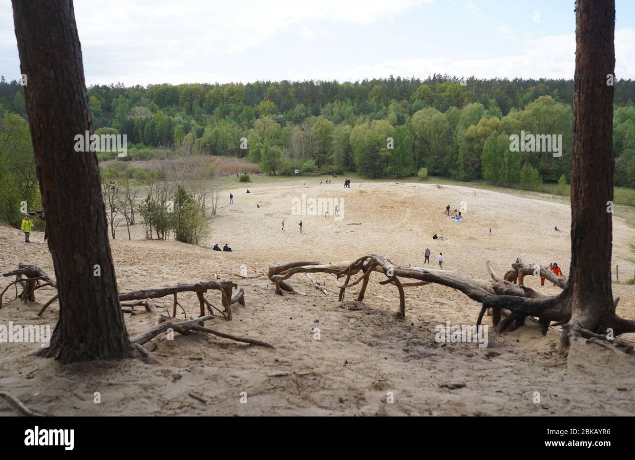 Berlin, Germany. 03rd May, 2020. Only a few visitors can be seen in the sand pit at Jagen 86 in Berlin, Germany. 03rd May, 2020. Only a few visitors can be seen in the sand pit at Jagen 86 in