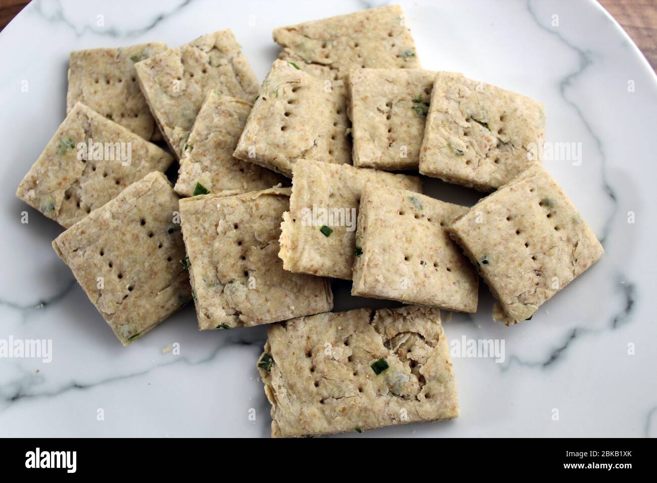Home Made Herb Crackers Stock Photo Alamy