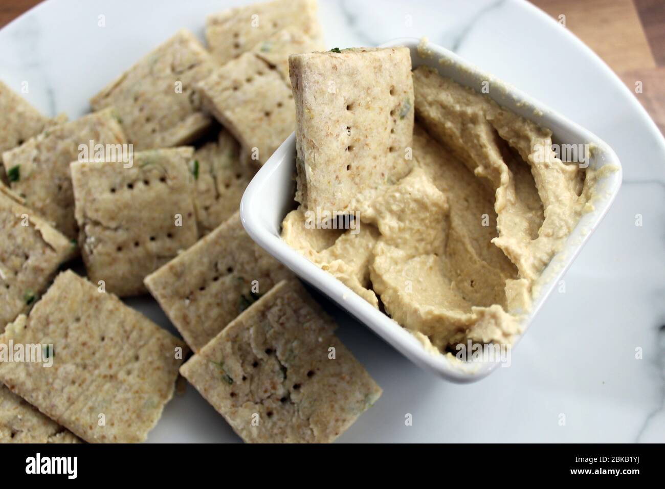 Home Made Herb Crackers Stock Photo