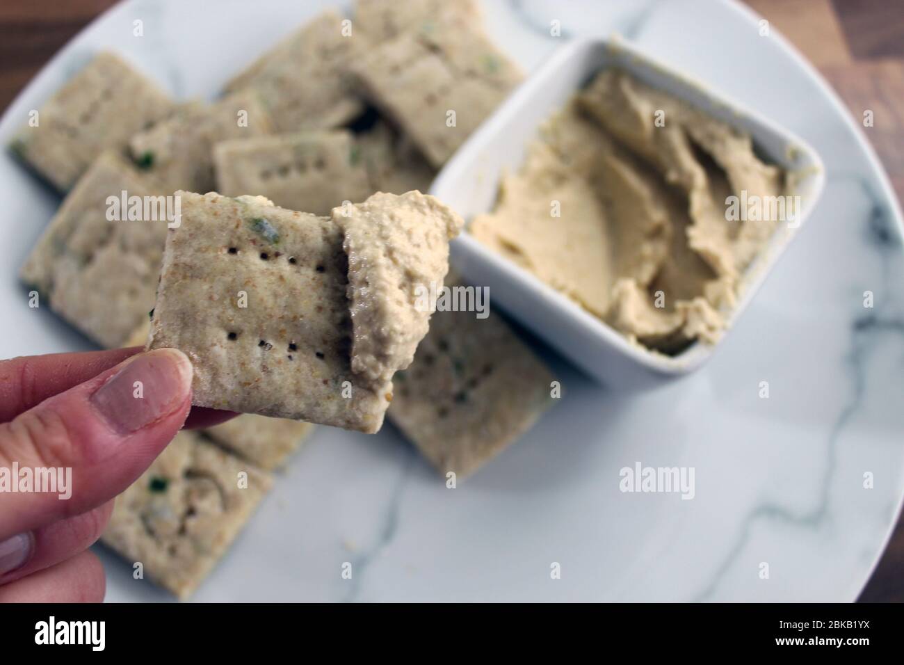 Home Made Herb Crackers Stock Photo