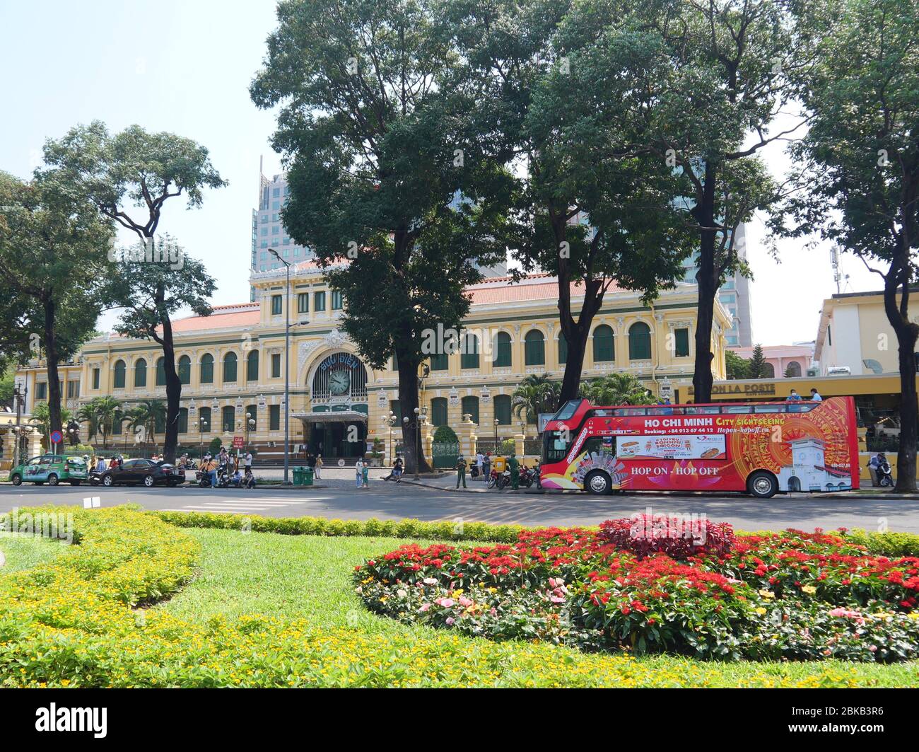Ho Chi Minh City, Vietnam - April 30, 2020: Central Post Office in Ho Chi Minh city, a popular tourist attraction Stock Photo
