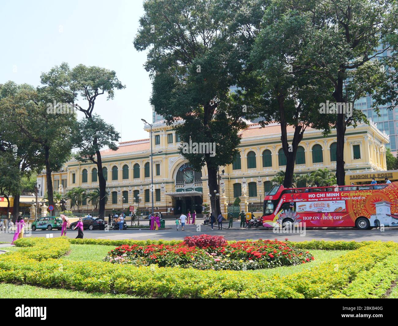 Ho Chi Minh City, Vietnam - April 30, 2020: Central Post Office in Ho Chi Minh city, a popular tourist attraction Stock Photo