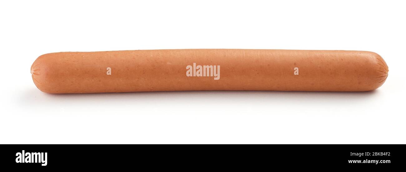 fresh boiled sausage isolated on white background Stock Photo
