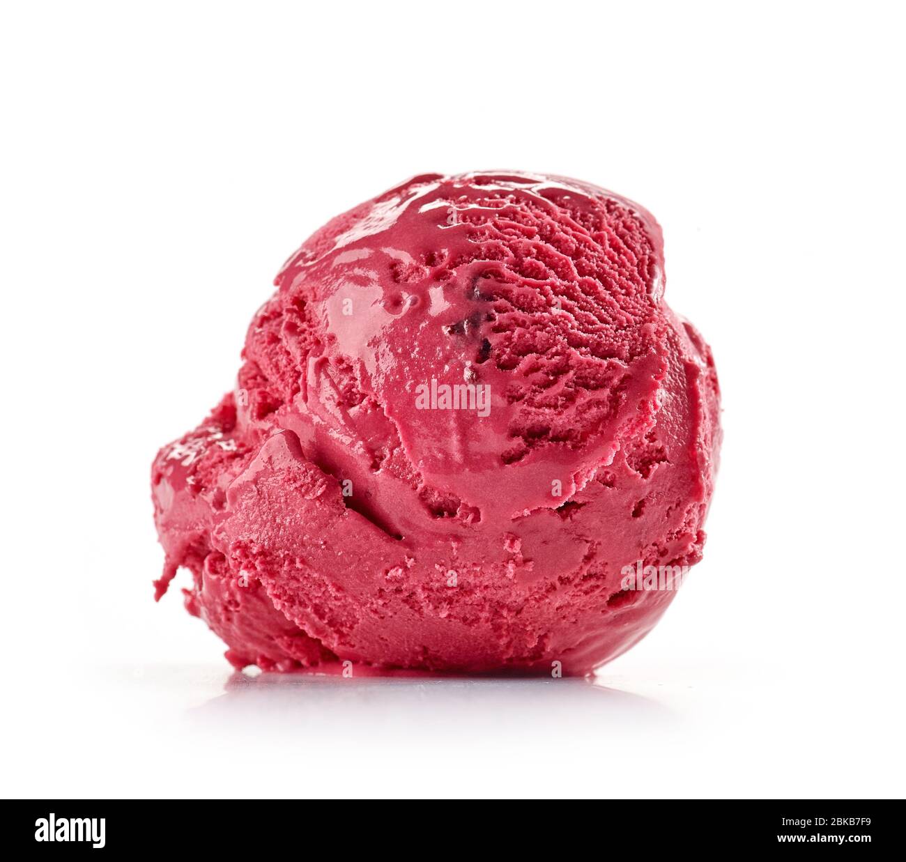 red cherry ice cream isolated on white background Stock Photo