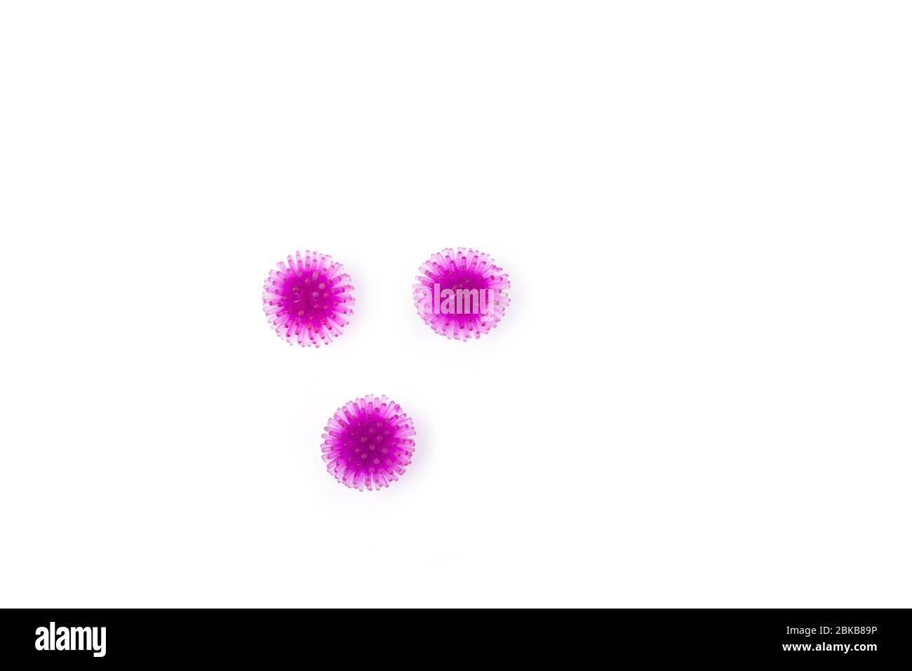 Abstract virus strain model coronavirus covid-19 on white background. Virus Pandemic Protection Concept. Stock Photo