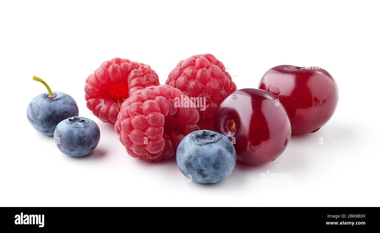 fresh berries isolated on white background Stock Photo