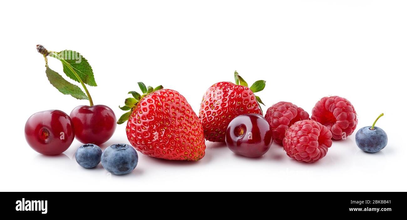 fresh berries isolated on white background Stock Photo - Alamy