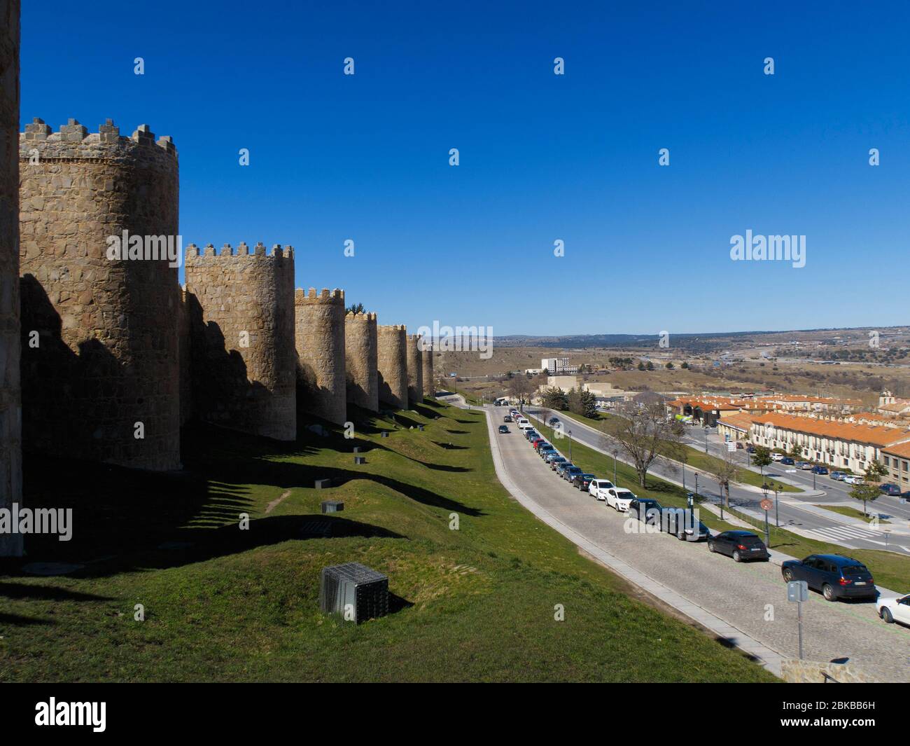 Walls of the castle in Ávila, Spain, Europe Stock Photo