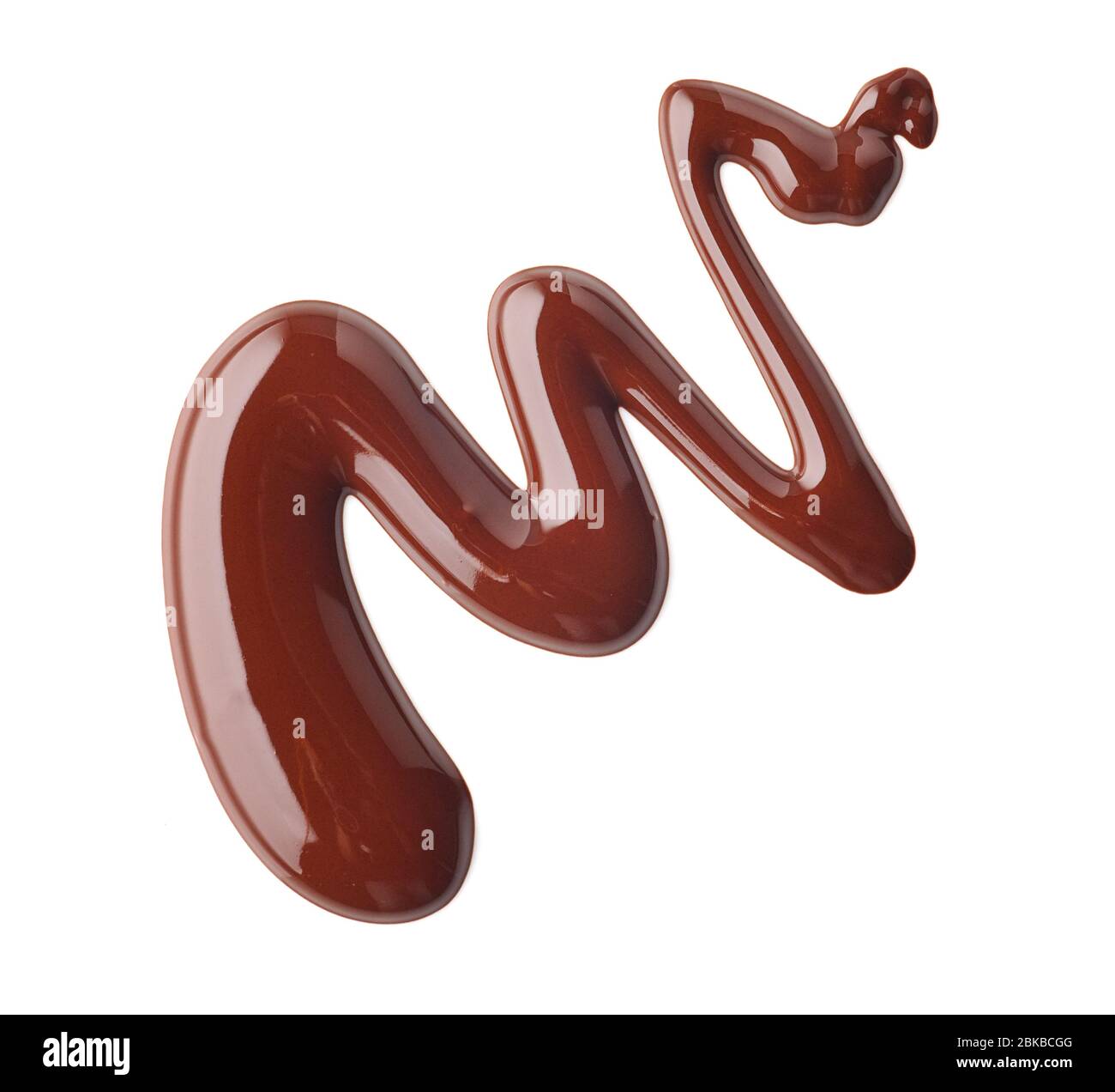 melted chocolate isolated on white background, top view Stock Photo