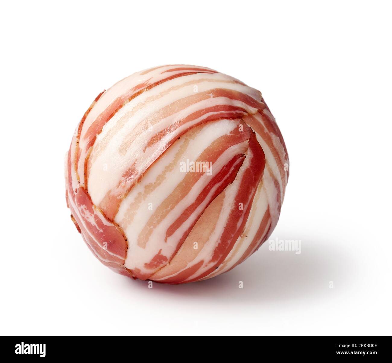 ball of prosciutto slices isolated on white background Stock Photo Alamy