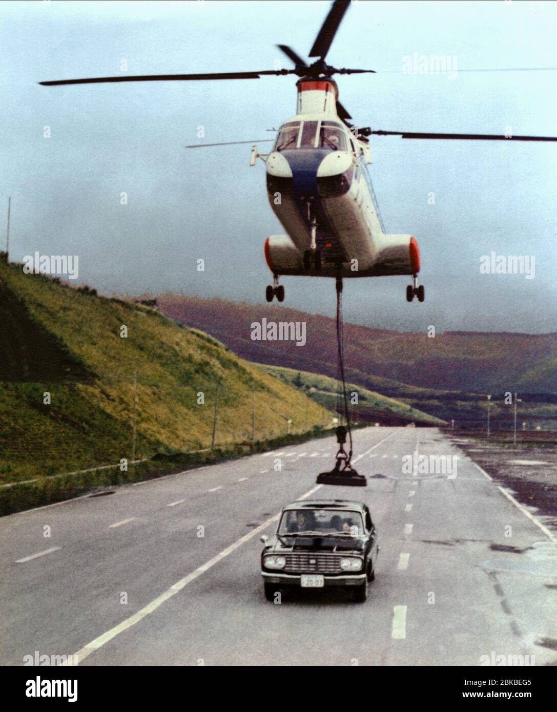 Helicopter Car Chase Scene You Only Live Twice 1967 Stock Photo Alamy