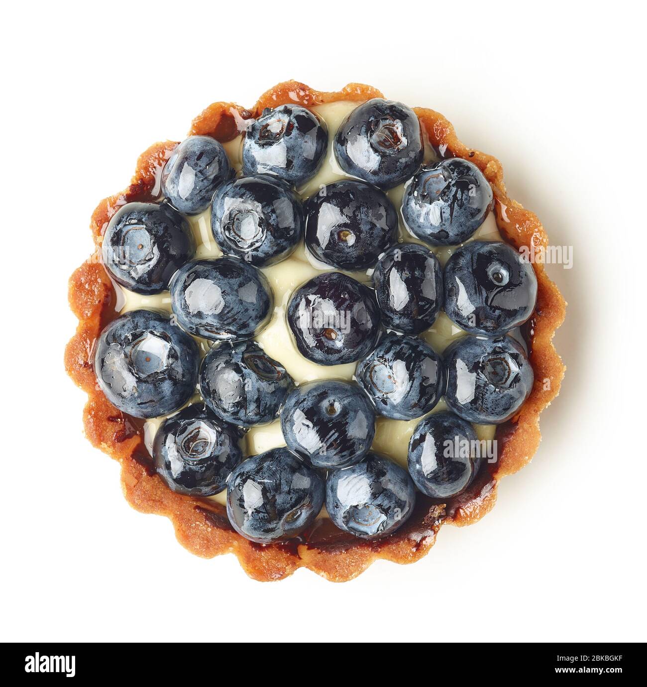 blueberry tart isolated on white background, top view Stock Photo