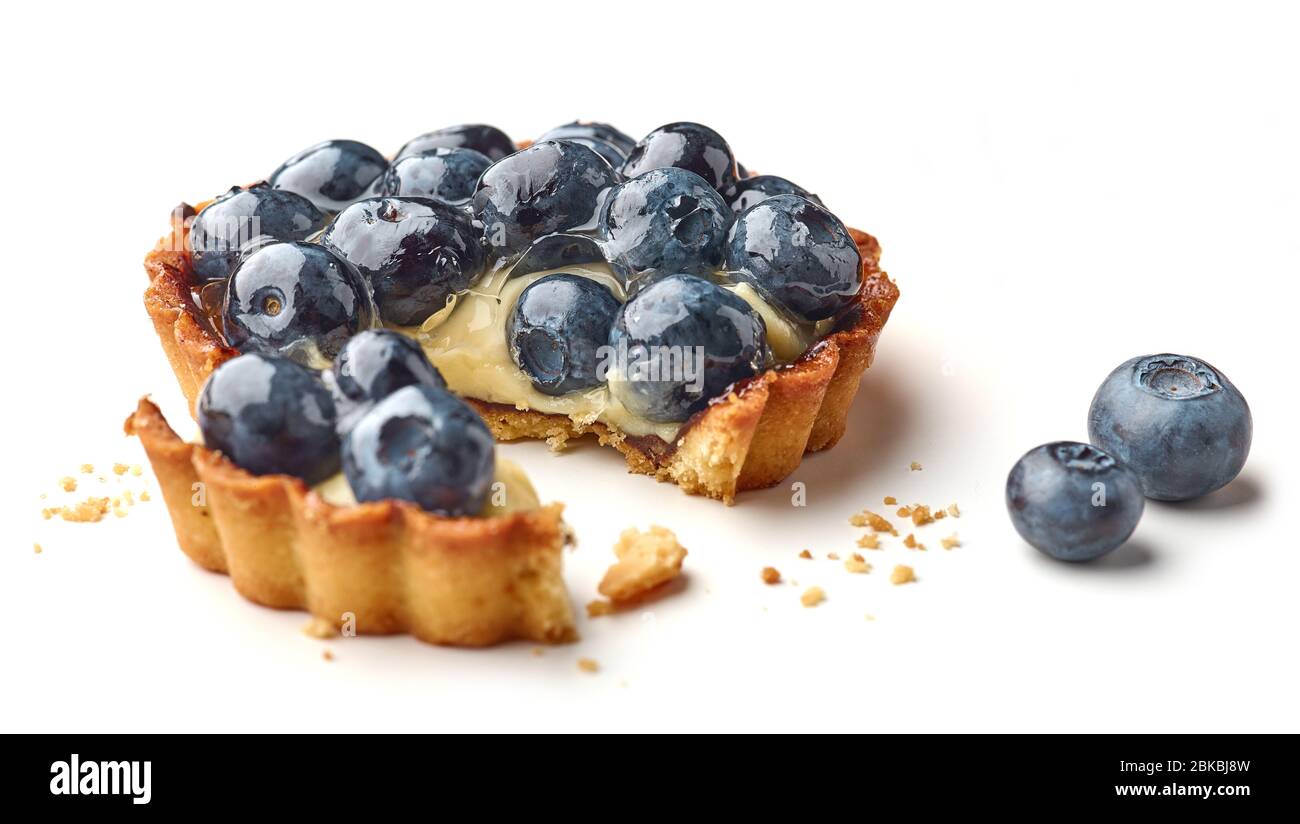 blueberry tart isolated on white background Stock Photo