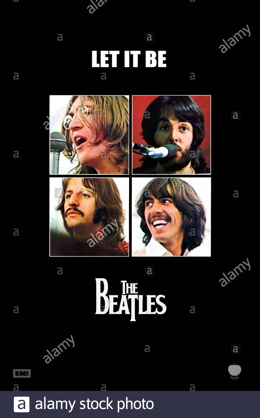 John Lennon Paul Mccartney Ringo Starr George Harrison Poster Film Let It Be 1970 Director Michael Lindsay Hogg 13 May 1970 Sad12458 Allstar Picture Library Limited United Artists Corporation Warning This Photograph Is