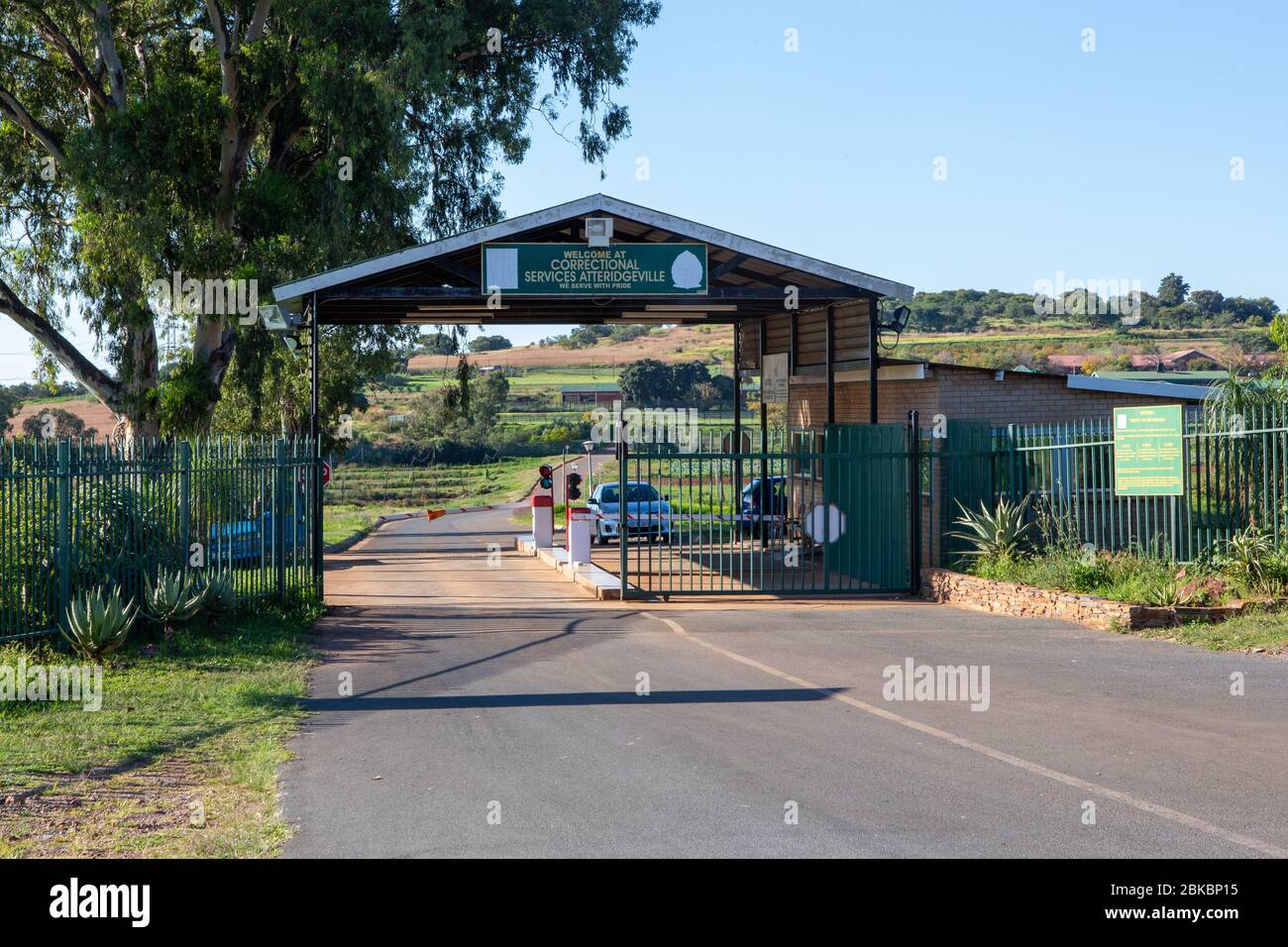 Atteridgeville Correctional Center, Pretoria, South Africa entrance gate Stock Photo