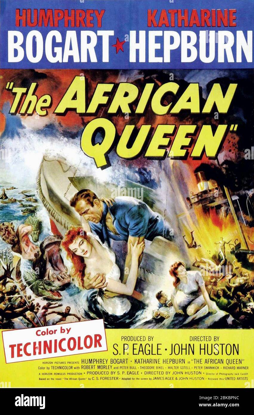 Bogart The African Queen #2 Adventure Film Advert Poster Hepburn Cinema Stars