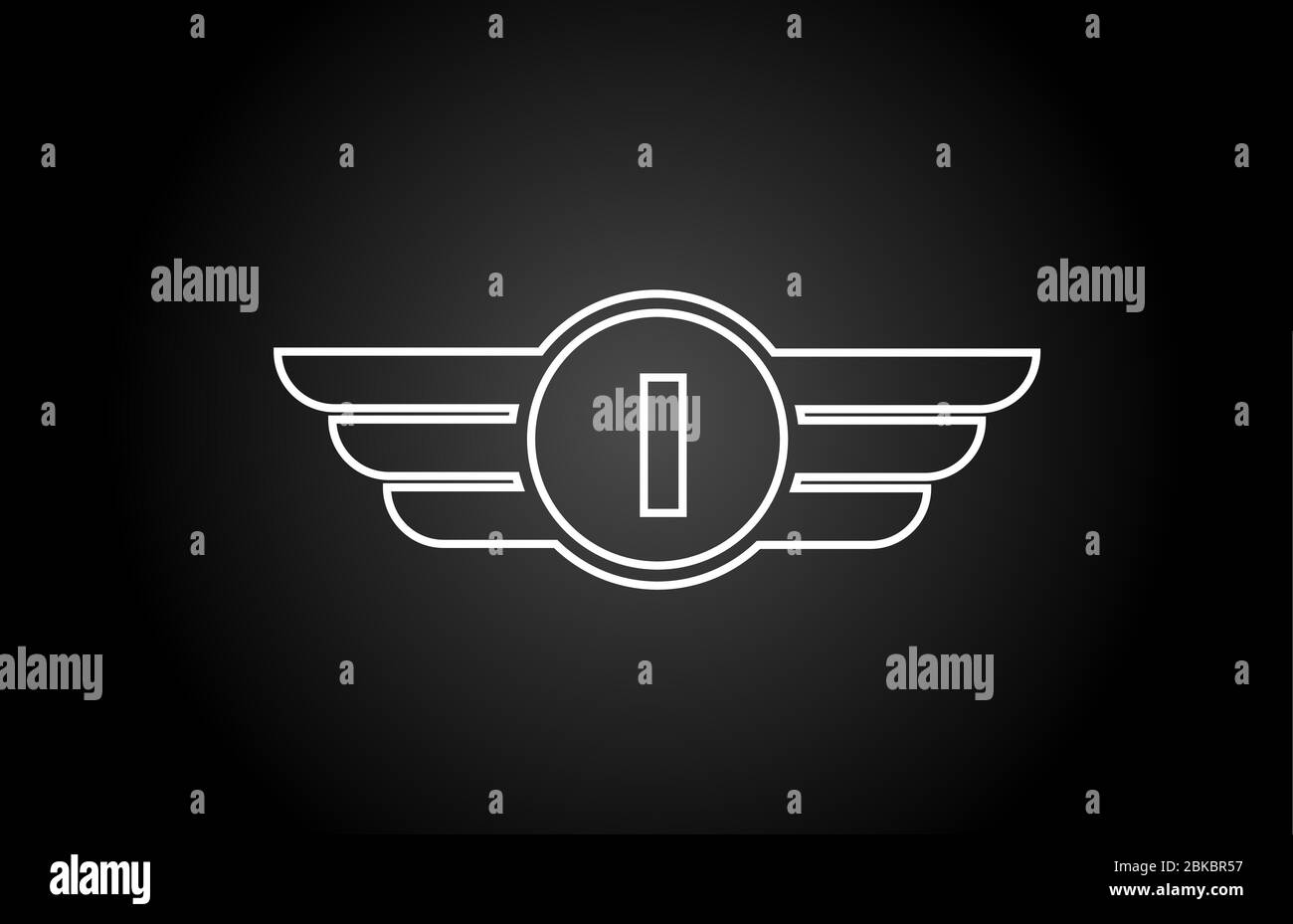 I alphabet letter logo icon for company and business with black and ...