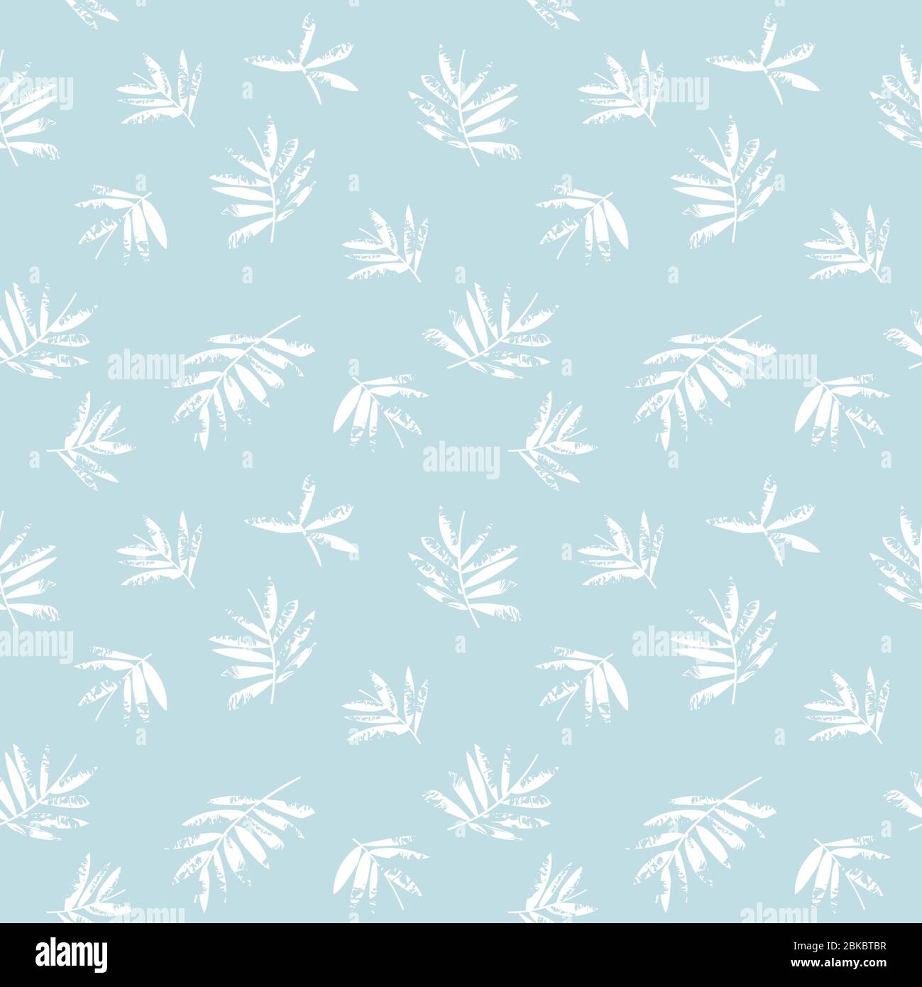 Sky Blue Tropical Leaf botanical seamless pattern background suitable ...