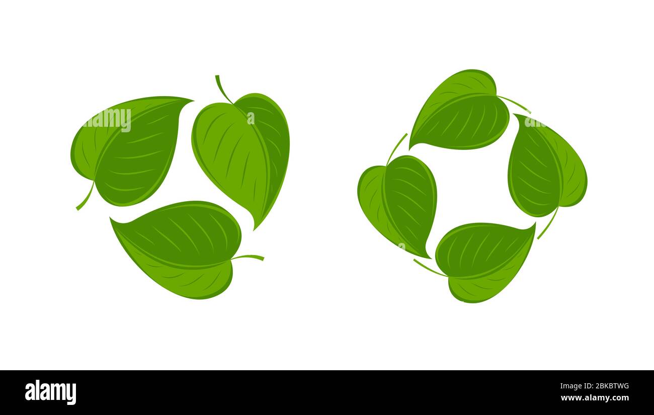 Green leaves logo. Nature, environment, ecology symbol vector illustration Stock Vector