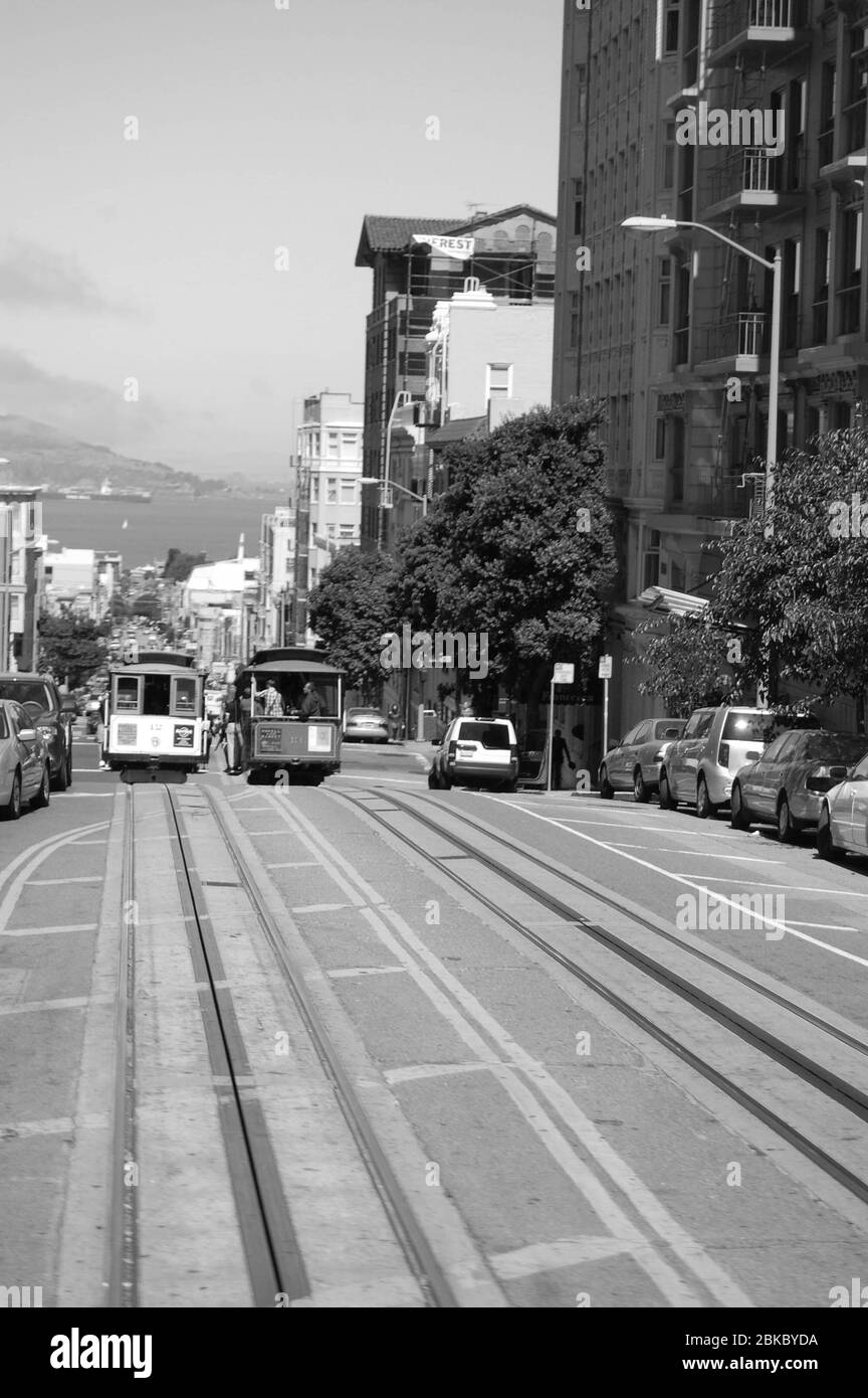 Cable cars San Francisco California USA Stock Photo Alamy