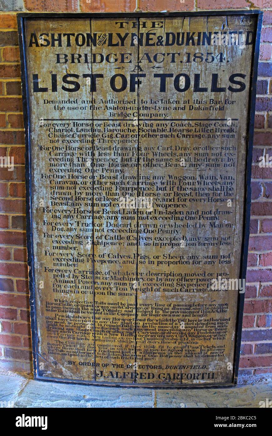 Ashton Under Lyne,Dukinfield, Bridge,Tollls , List of Tolls, greater Manchester, GMC, Manchester,England,Uk Stock Photo