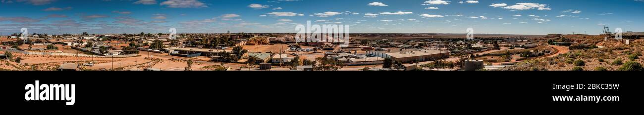 A panoramic view of Coober Pedy, Australia Stock Photo