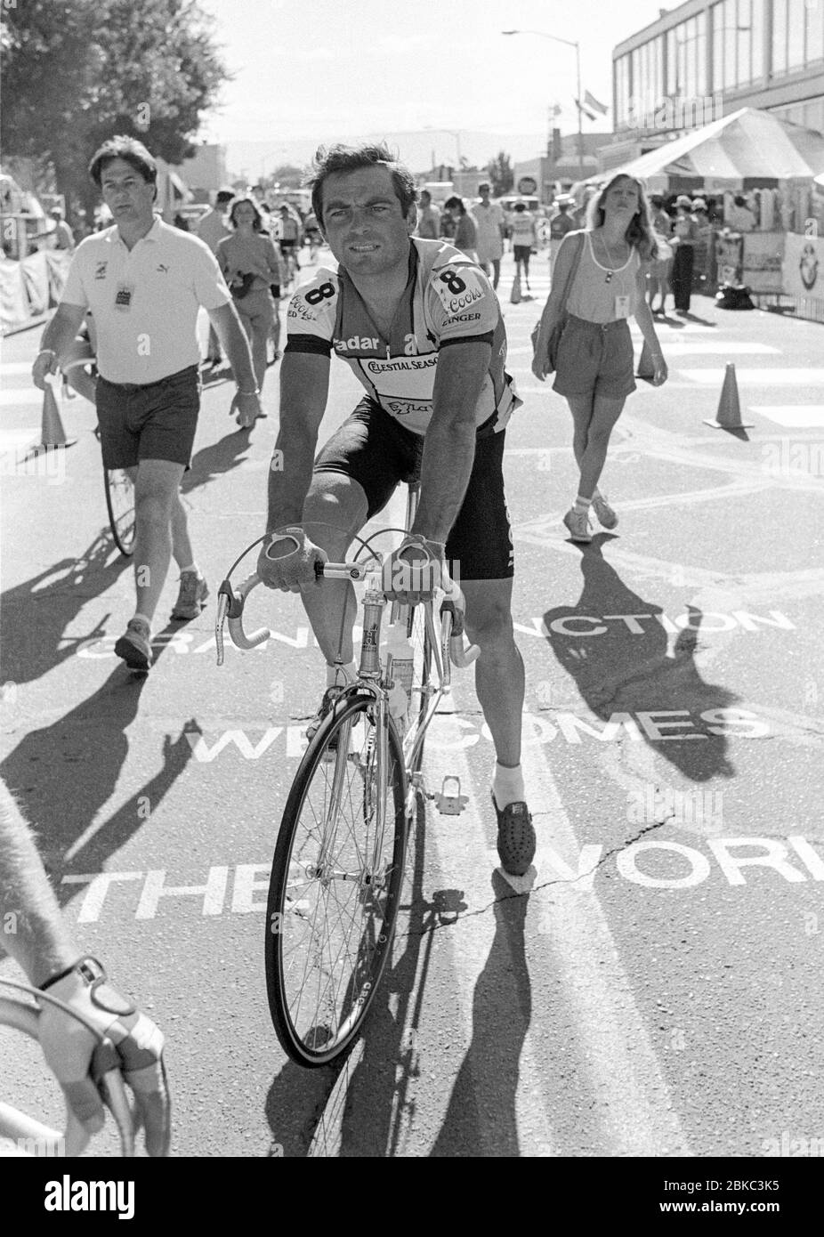 French cyclist Bernard Hinault before his race at the Coors